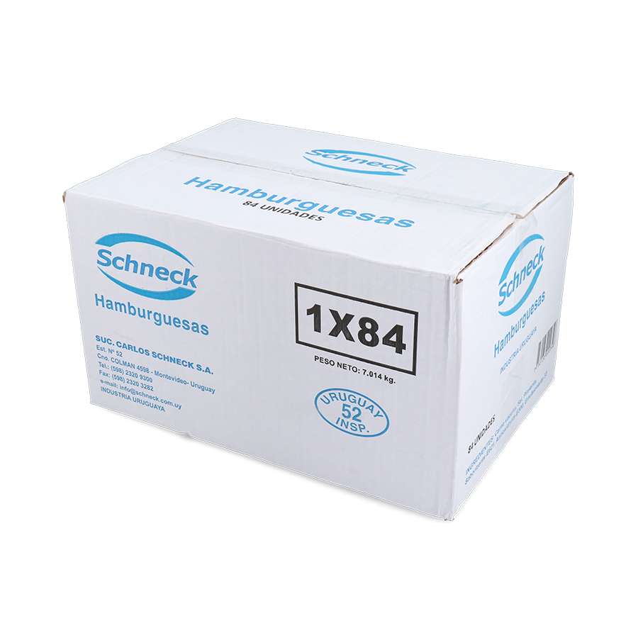 CAJA DE HAMBURGUESAS SCHNECK X84