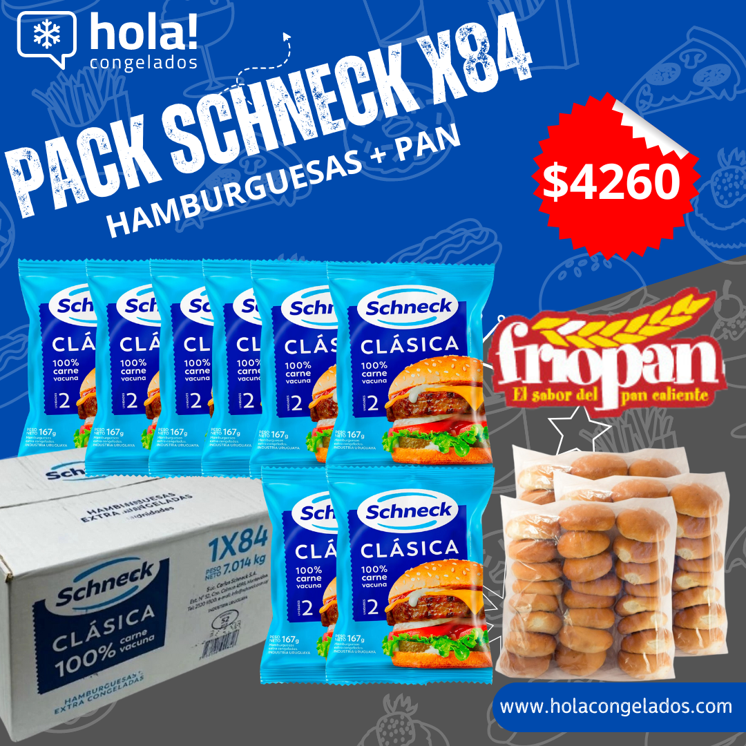 84 HAMBURGUESAS SCHNECK + 84 TORTUGAS