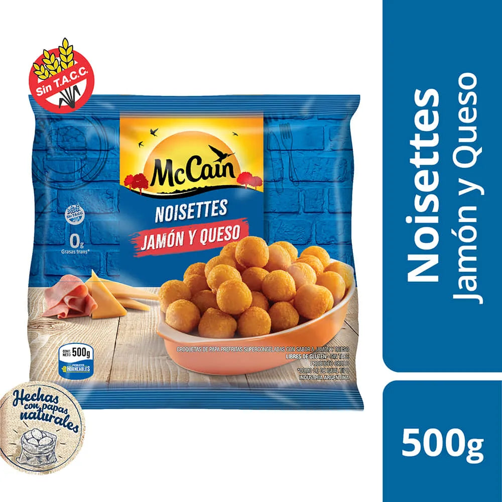 PAPAS NOISSETTES 500G PRESUNTO E QUEIJO MC CAIN