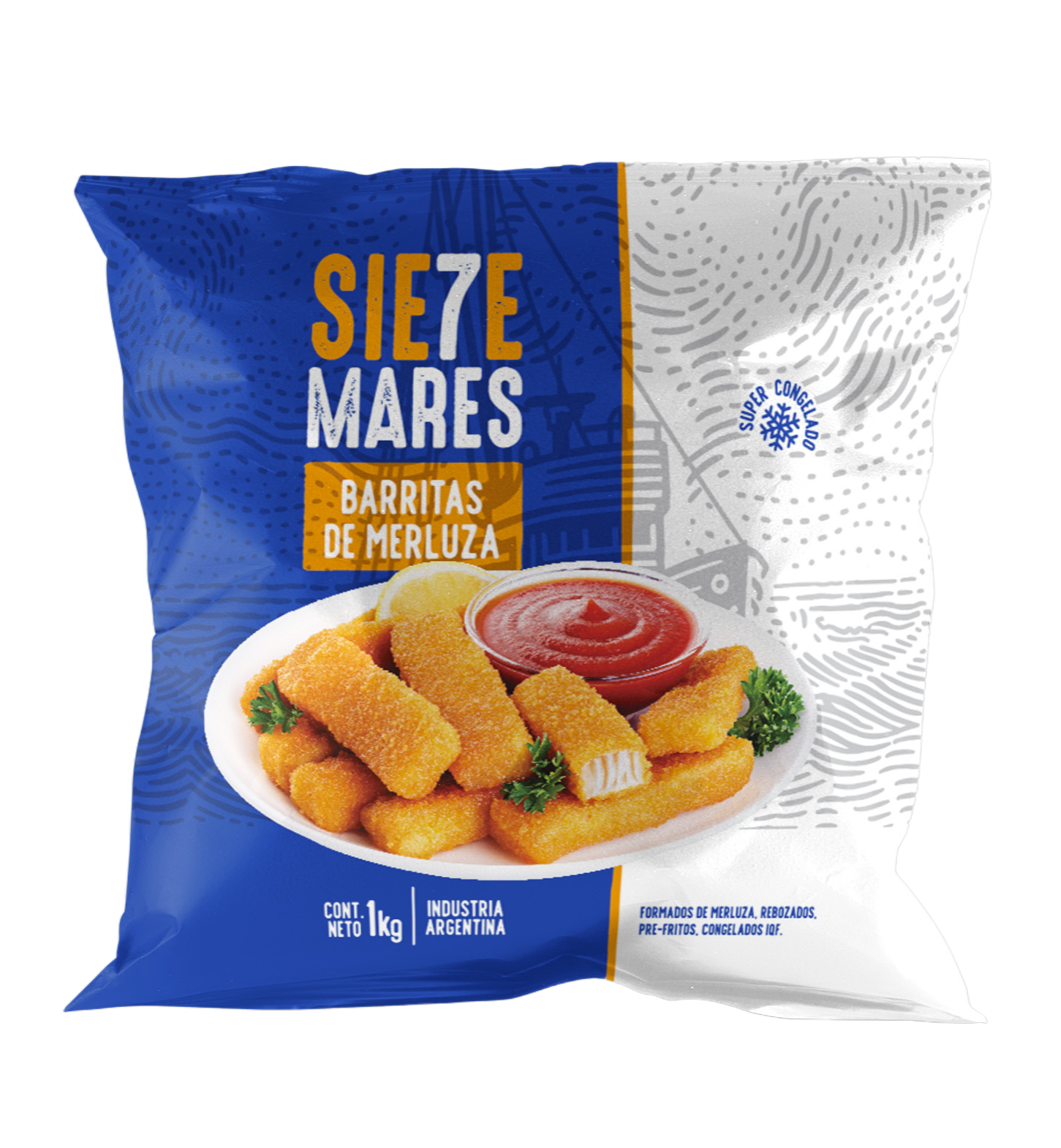 BARRITAS DE MERLUZA SIE7E MARES 1KG