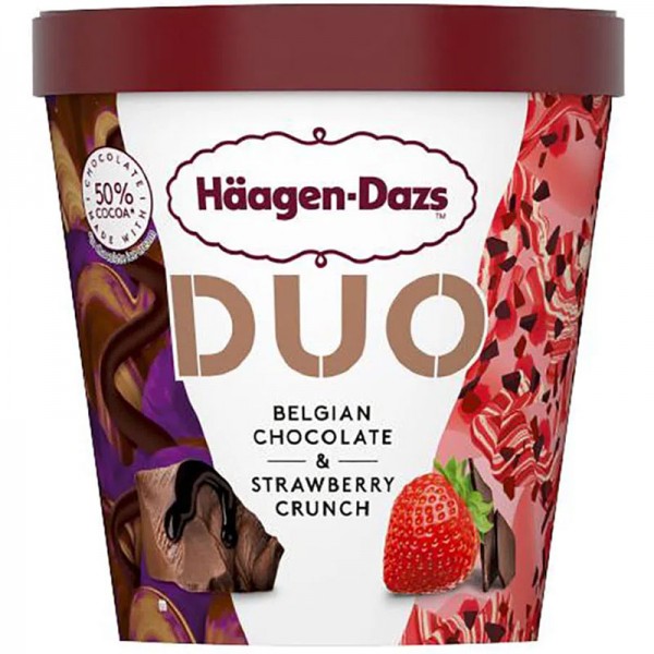 Helado Haagen-Dazs 473ml Chocolate Belga y Frutilla